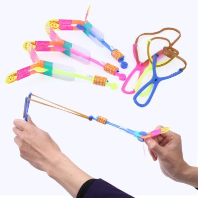 【CW】 Outdoor Flash Elastic Helicopter Rotating Flying Children Gifts