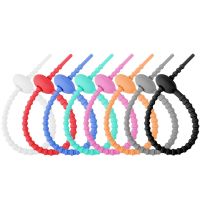 10Pcs Silicone Self Locking Wire Cable Zip Ties Multi functional Reusable Cable Ties Organiser Fasten Cable Food Bag Bundle Tool