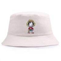 Korean version of the new One Piece Terra Mens Embroidered Bucket Hat Trafalgaro Casual Flat Top Hat Nautical King