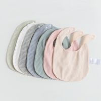 【DT】hot！ Multiple Ribbed and Terry Fabric Baby Bibs Infant Saliva Newborn with Adjustable Snaps