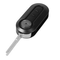 Keyyou รีโมทพลิกพับได้ซองใส่กุญแจ3ปุ่มสำหรับ Fiat 500หมีแพนด้า Punto Bravo Keyless Fob กุญแจแบบผสมเคสที่ครอบ Sip22ใบมีด