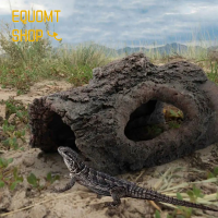 EQUOMT การจำลองสีน้ำตาลสัตว์เลื้อยคลานหินซ่อนตัวเรซิ่นที่พักพิงปลาจิ้งจกถ้ำเปลือกไม้สัตว์เลื้อยคลานหลีกเลี่ยงถ้ำตุ๊กแก