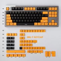 （Miss qis keycap）150คีย์ KeycapsS MSA โปรไฟล์ปุ่มกด EnglishYellow BlackForMechanical61/64/68