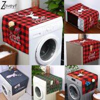 ZAVEYT New Merry Chrimstmas Elk Deer Black Red Plaid Dust Covers Washing Machine Covers Refrigerato Microwave oven Dust Covers Washer Dryer Parts  Acc