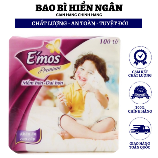 Khăn giấy vuông emos premium khổ giấy 330mmx330mm - ảnh sản phẩm 1