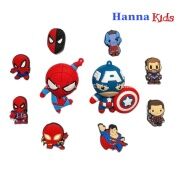 Bộ Charm Jibbitz Sticker Vip Siêu Nhân gắn dép sục Cross cho bé trai bé