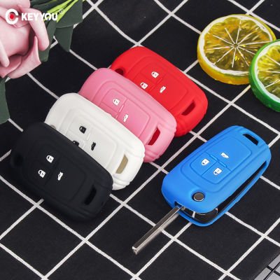 【CW】KEYYOU 3 Button Silicone Car Key Cover Case For Chevrolet Cruze Buick Opel Astra Corsa Antara Zafira Meriva Insignia Key Holder