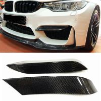 Front Bumper Side Spoiler Splitter Lip For BMW F80 M3 F82 F83 M4 2015-2020 Carbon Fiber Fog Light Lamp Cover Air Vent Frame Trim