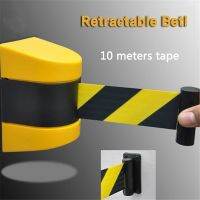 5-10m Belt Length Wall Mounted Retractable Belt Barrier With Yellow / Black Striped Caution Belt for Separated Region