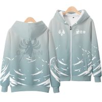 Adult  Genshin Impact Game Amber Lisa Klee Diluc Venti 3D Print Hoodie Zipper Coat Sweatshirt for Men Women