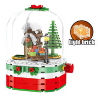 Winter Village Snowman House Santa Claus Christmas Tree Decoration Creative DIY Building Blocks Kids Toys Xmas Gift