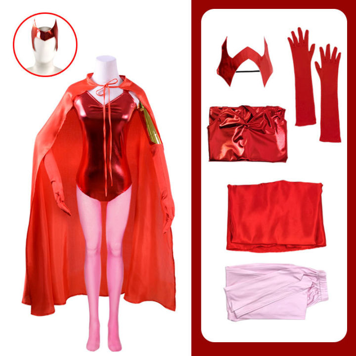 แม่มดสีแดงเข้ม-scarlet-witch-แม่มดแดง-cos-เสื้อผ้า-แม่มดสีแดงเข้ม-wanda-vision-cosplay-เสื้อผ้า