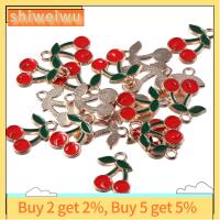 SHIWEIWU2558285 80Pcs สีแดงเเดง จี้เครื่องรางรูปเชอร์รี่สีแดง 15มม. 18มม. โลหะผสมอัลลอยด์ เชอร์รี่ขนาดเล็กชุบทองอ่อน ง่ายต่อการพกพา รู: 2mm ชุบมินิเชอร์รี่ผลไม้ห้อยเสน่ห์ งานฝีมือดีไอวาย