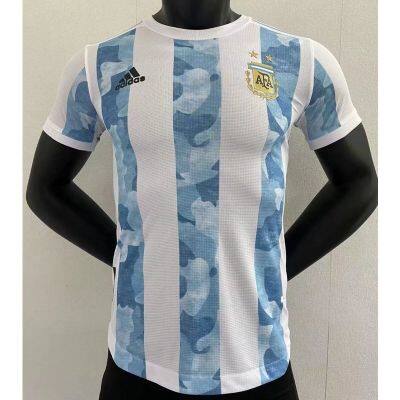 เสื้อกีฬาแขนสั้น ลายทีมชาติฟุตบอล Argentina 20-21 ชุดเหย้า คุณภาพสูง ไซซ์ S-XXL