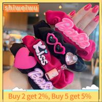 SHIWEIWU2558285 แฟชั่นสำหรับผู้หญิง ตุ๊กตาบาร์บี้ scrunchie สีทึบทึบ อีลาสติก ยางรัดผม ของใหม่ หางม้าหางม้า เชือกมัดผม สำหรับผู้หญิง