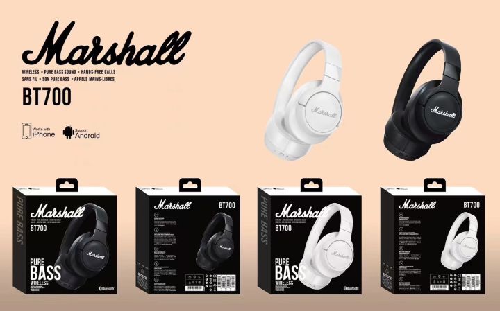 หูฟังบลูทูธ หูฟังไร้สาย Tws Marshall รุ่น Bt700 Bluetooth หูฟังเสียงดี  สายเกมสายฟังเพลง ฟังเพลง เบสแน่น สวมใส่สบายไม่เจ็บหู | Lazada.Co.Th