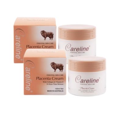 ครีมรกแกะ แพ็คคู่ Careline Placenta Cream with Collagen &amp; Vitamin E 100ml  (2 กระปุก)