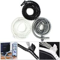 1pcs 2M/5M 15mm Cable Tidy Wrap with Cable Clip Flexible Spiral Cable Tidy Wrap Management Storage Organizer for TV Computer Cable Management