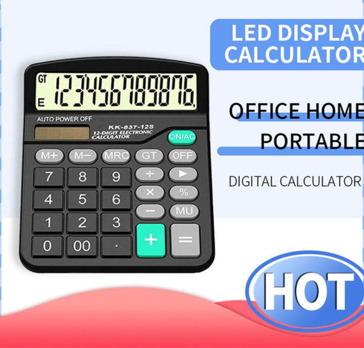 KK-837-12S Electronic Calculator Dual Power Supply Calculat Simple ...