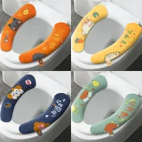 WC Cartoon Paste Toilet Sticky Seat Pad Washable Bathroom Warmer Seat Lid Cover Pad Cushion Universal Toilet Seat Cover Soft