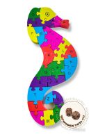 Woodentoys4u Cartoon Wooden Jigsaw Puzzle จิ๊กซอว์ไม้รูปม้าน้ำ