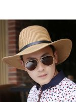 Summer Man Foldable Straw Hat Outdoors Cowboy Hat Sandy Beach Sun Hats Big Head Man Plus Size Fedora Hat 58CM 60CM 62CM