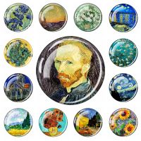 【YF】㍿▼  Van Gogh Fridge Magnetic Sticker Night Sunflowers Magnets Refrigerators Glass Souvenir