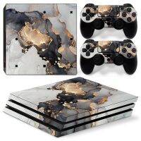 GAMEGENIXX ฝาครอบรูปลอกไวนิลป้องกันเรขาคณิตสติ๊กเกอร์สกินสำหรับ PS4โปรคอนโซลและ2คอนโทรลเลอร์