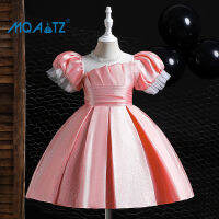 MQATZ Vintage Puff Sleeves Girl Princess Tutu Dress Party Wedding Birthday For Child Costumes Kids Clothes L5310