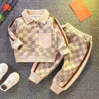 Boys Autumn Suit Foreigner 2023 New Handsome Childrens Baby Sweater Pants 2-Piece Toddler Clothing Set 9M 12M 2T 4T 5T 6T