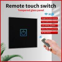 UBARO หน้าจอโทรศัพท์คริสตัลนิรภัยขนาด433Mhz,ไฟ Remote Tombol ไร้สายเซ็นเซอร์สัมผัสผนังปุ่มเดียว AC100-240V แก๊งค์1/2/3