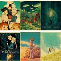 Vintage ญี่ปุ่นมังงะ Master Hayao Miyazaki Retro โปสเตอร์-Room Decor Art สำหรับห้องนั่งเล่นพิมพ์0712