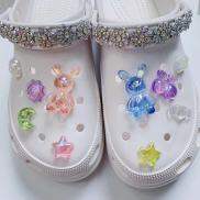 12 Cái Bộ CROCS jibbitz quyến rũ phụ kiện giày dễ thương trang sức pha lê