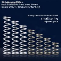 10pcs Compression spring 304 stainless steel small spring pressure return Y-type spring 0.2mm OD 2mm/3mm/4mm length 5mm to 50mm