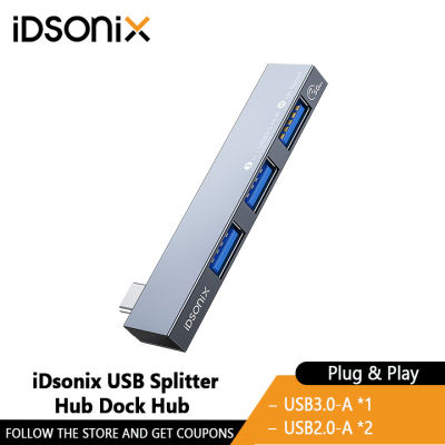 IDsonix USB-C แบบพกพา4 In 1แล็ปท็อป USB ประเภท C ฮับแท่นวางมือถือตัวแปลงแบบหลายพอร์ตที่มี USB3.0สำหรับแล็ปท็อปพื้นผิวโทรศัพท์มือถือ HDD