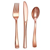 Disposable Silver Plastic Cutlery Disposable Plastic Cutlery Set - 75pcs Rose Gold - Aliexpress