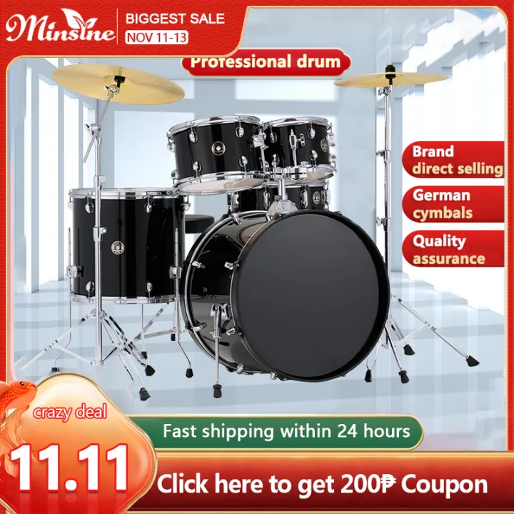 5pcs Drum Set with FREE Chair and Drumsticks Junior Drum Set Beginner
