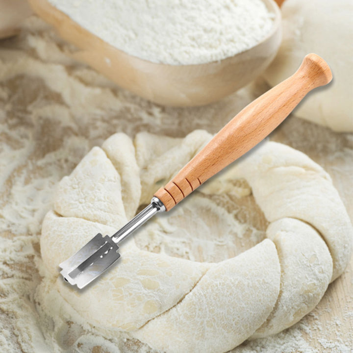 เครื่องตัดขนมปังเครื่องตัดขนมปังมีดขูดแป้งขนมปังเคสหุ้มทำด้วยหนัง