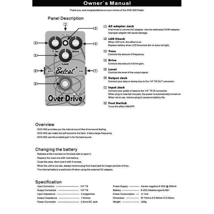 belcat-effect-guitar-เอฟเฟคกีตาร์-เสียงแตก-overdrive-รุ่น-ovd502