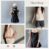 Mira.shop สายเดี่ยวกระดูมผ้าคอตอน เสื้อสายเดี่ยว #21036