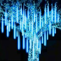 ZZOOI 30/50cm LED Meteor Shower Garland Christmas Tree Fairy String Lights Outdoor Wedding Holiday Street Decor Navidad Curtain Lights