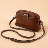 【Ready】⚡ Western-style small bag 2023 new all-match high-end messenger bag retro leather mobile phone bag casual shoulder bag