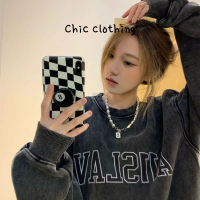 Chic Clothing  เสื้อฮู้ด เสื้อแขนยาวอบอุ่น หลวมและสบาย ๆ สไตล์ขี้เกียจย้อนยุคอเมริกัน 2023NEW 36Z230907