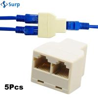 SURP 5pcs 1 To 2 มืออาชีพ สากล LAN อีเธอร์เน็ต ใหม่เอี่ยม สายเคเบิลเครือข่าย CAT5/CAT6 อะแดปเตอร์ตัวเชื่อมต่อ ตัวแยกสัญญาณ RJ45