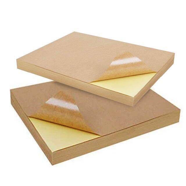 [Krft-SP-100s] Printable KRAFT Sticker Paper A4 size for Inkjet Print (100pcs) | Lazada PH