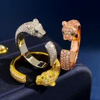 เสือชีต้าแหวนอินเดียนแดงเสือดาวเซอร์โคเนียสำหรับทั้งหญิงและชายแหวนใส่นิ้วเสือดาวเปิด