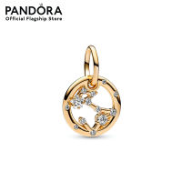 Pandora Pisces zodiac 14k gold-plated dangle with clear cubic zirconia