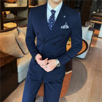 New Gifts MenS Spring And Autumn Suit Korean Slim Professional Three -Piece Wedding Family