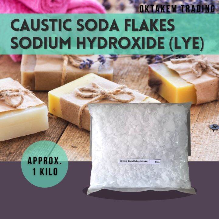 Lye or Caustic Soda Flakes or Sodium Hydroxide for soap making Approx 1