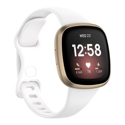 สำหรับ Fitbit Versa 4 / Versa 3 / Sense สายนาฬิกาข้อมือ TPU สากลขนาด: L (สีขาว)